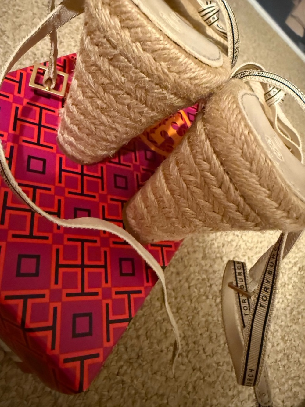 Tory Burch Cream Espadrille Bow Wedge Sandals - Picture 4 of 10